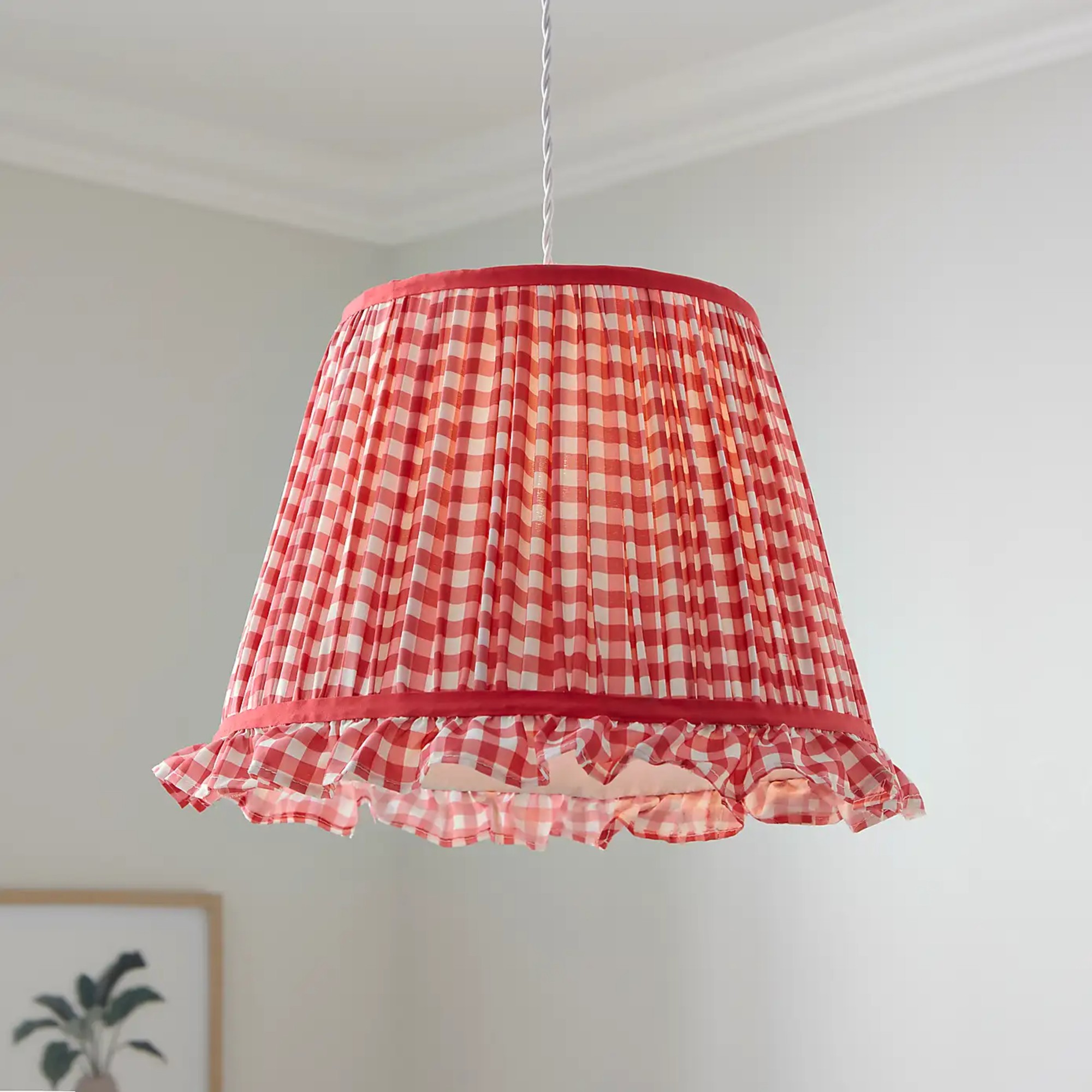 Dunelm Carys Frilled Gingham Lamp Shade
