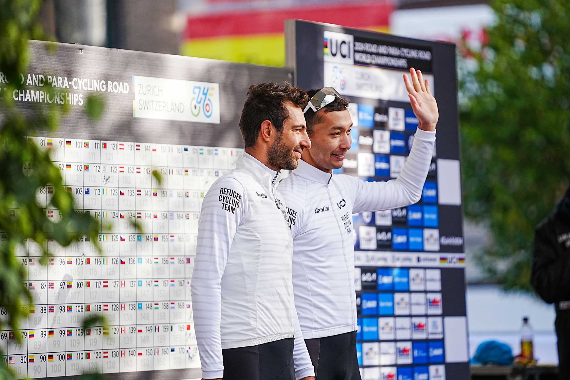 Picture by Zac WilliamsSWpixcom 29092024 2024 UCI Road and Paracycling Road World Championships Zurich Switzerland Men Elite Road Race Amir Arsalan Ansari Refugee Ahmad Badreddin Wais Refugee