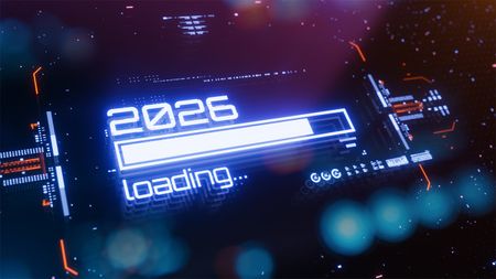 Tech graphic of 2026 loading bar 