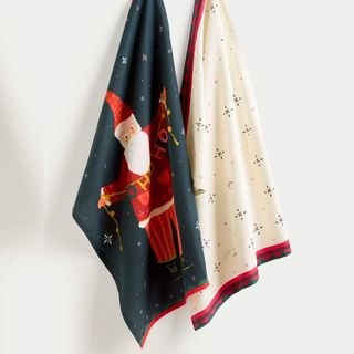 Christmas-themed tea towels from M&S