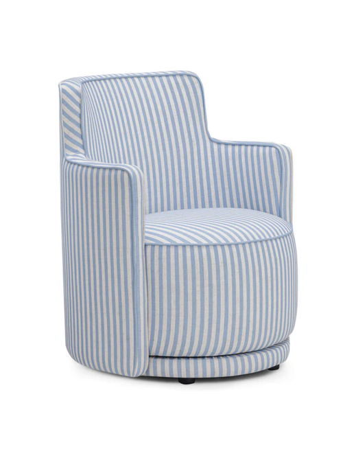 Passe Striped Linen Swivel Chair 