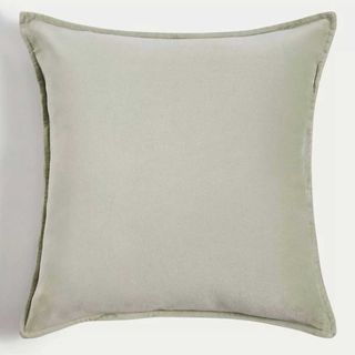 sage green velvet cushion