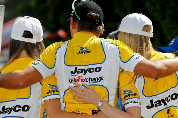 New overall leader Allan Davis poses with some podium girls