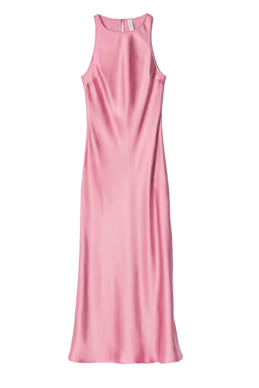 Sleeveless Satin Midi Dress