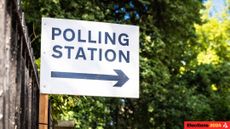Polling station sign in the UK