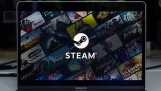 An image of a computer screen with the Steam logo on top of various steam game titles