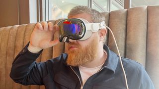 Kalum Carter wearing the Apple vision pro