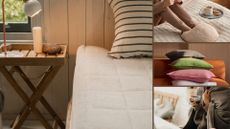 Four of our nine ways to keep your cosy and warm without turning on the heating, including the electric blanket, foot warmer, cushion, and heated throw