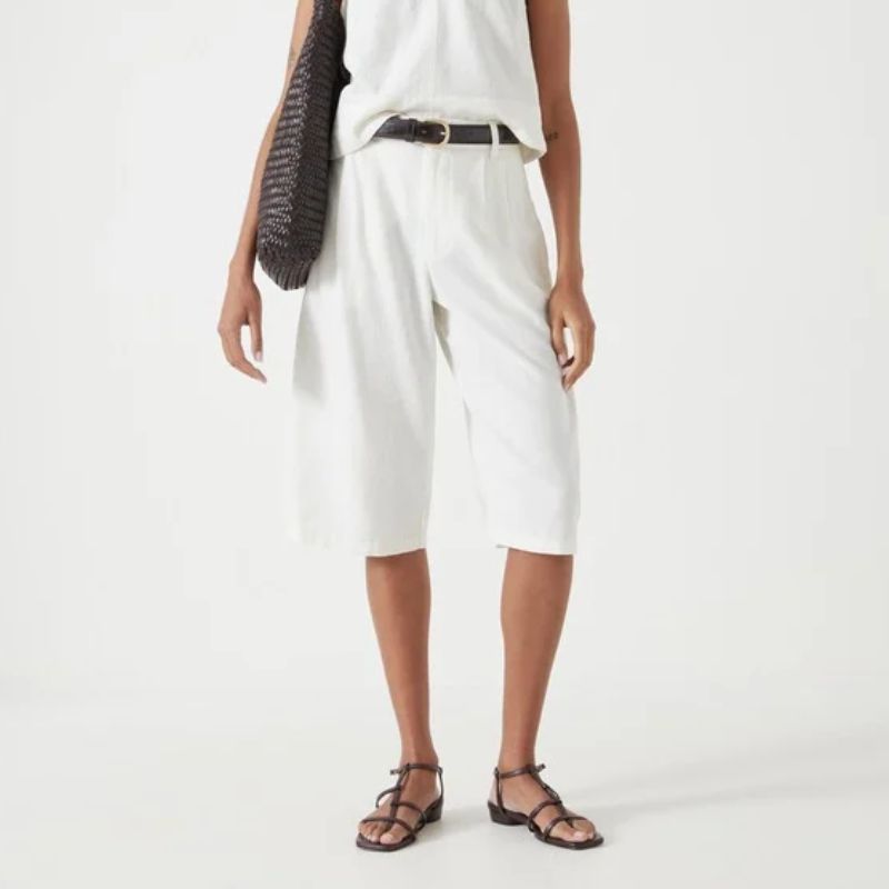 white bermuda shorts