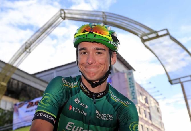 Bryan Coquard (Europcar) after winning stage 9 of the Tour de Langkawi.