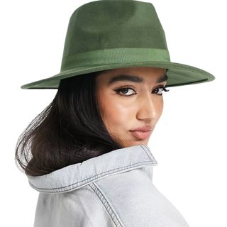 ASOS green fedora hat