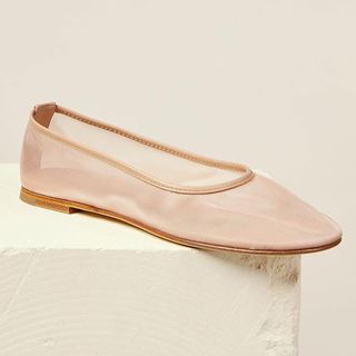 Sepatu Balet Wanita Voleece Tulle Mesh Flat Balet Slip-on Sepatu Balerina Ujung Bulat Sepatu Kerja Santai yang Nyaman