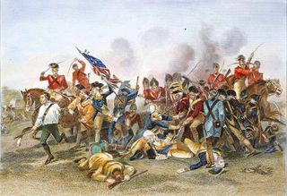 The death of General de Kalb at the Battle of Camden; painting by Alonzo Chappel.