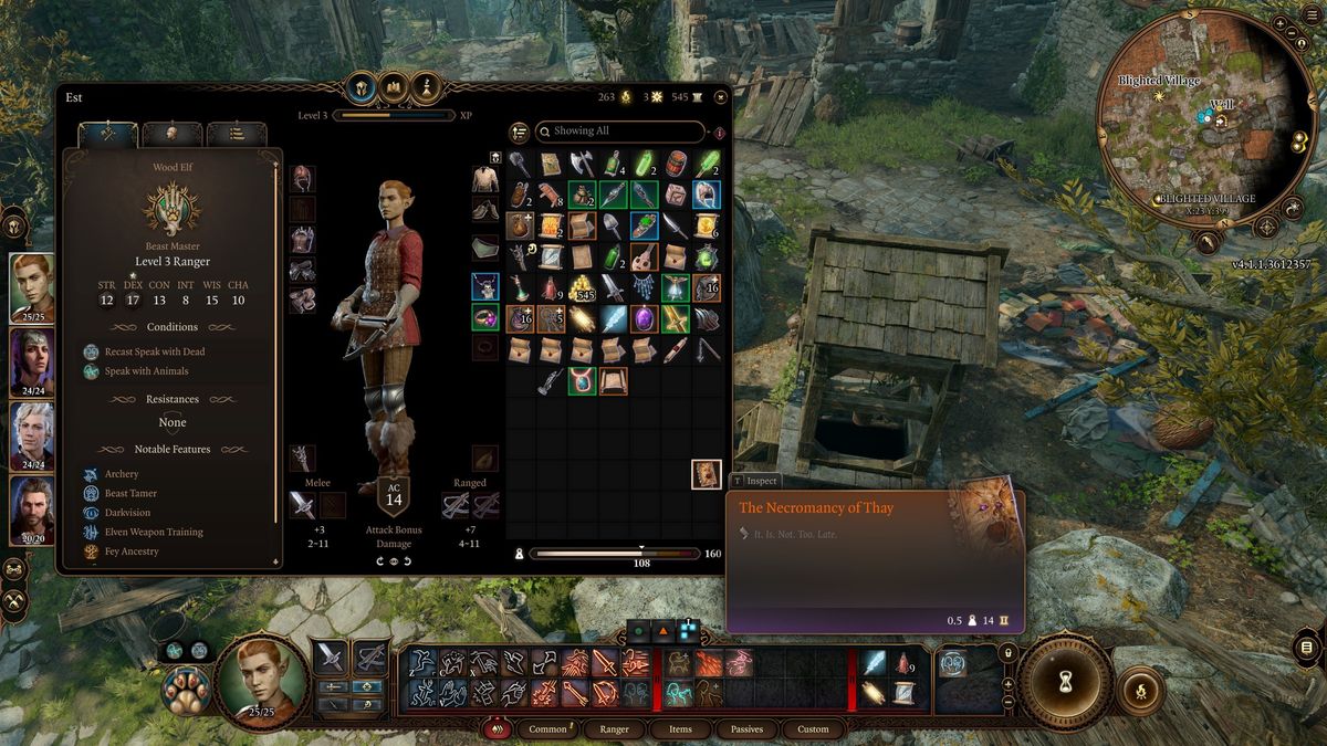 Baldur's Gate 3 Necromancy of Thay in inventory