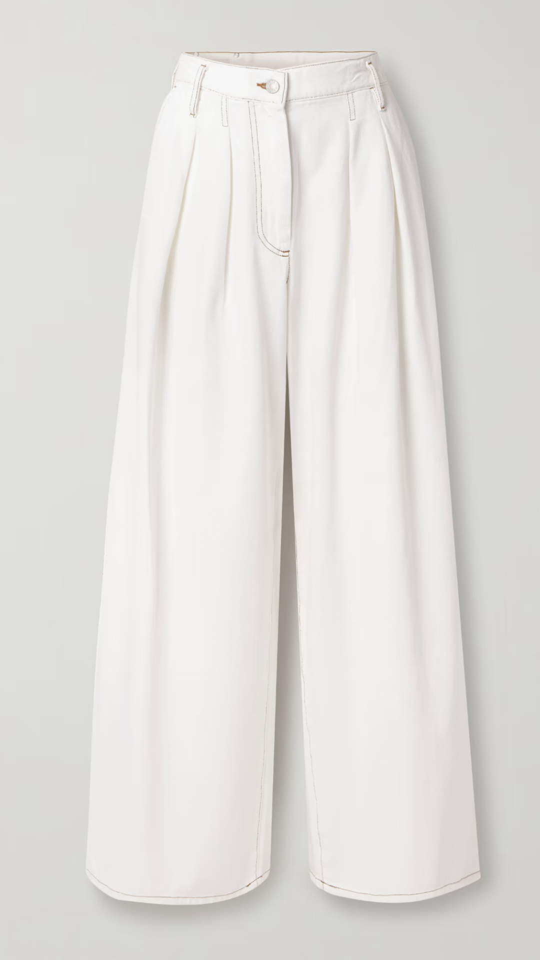 DRIES VAN NOTEN, Pleated Denim Wide-Leg Pants