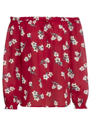 Curvissa Printed off-The-Shoulder Blouse
