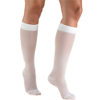 Women's Stockings, Knee High, Sheer: 15-20 Mmhg, White, Large