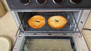Cooked bagel in the Cuisinart toaster oven
