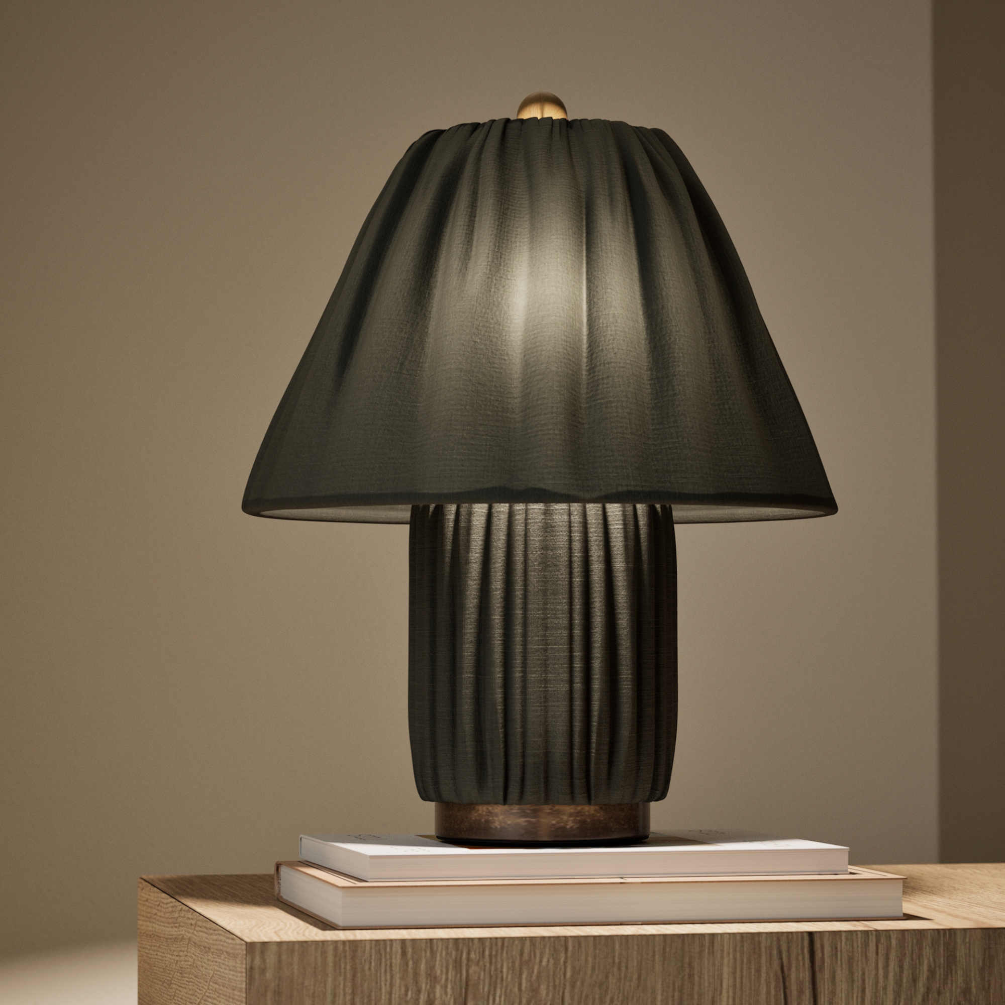 M&S pleat lamp in green