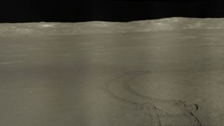 Time-lapse imaging of Yutu 2 progress across the lunar landscape.