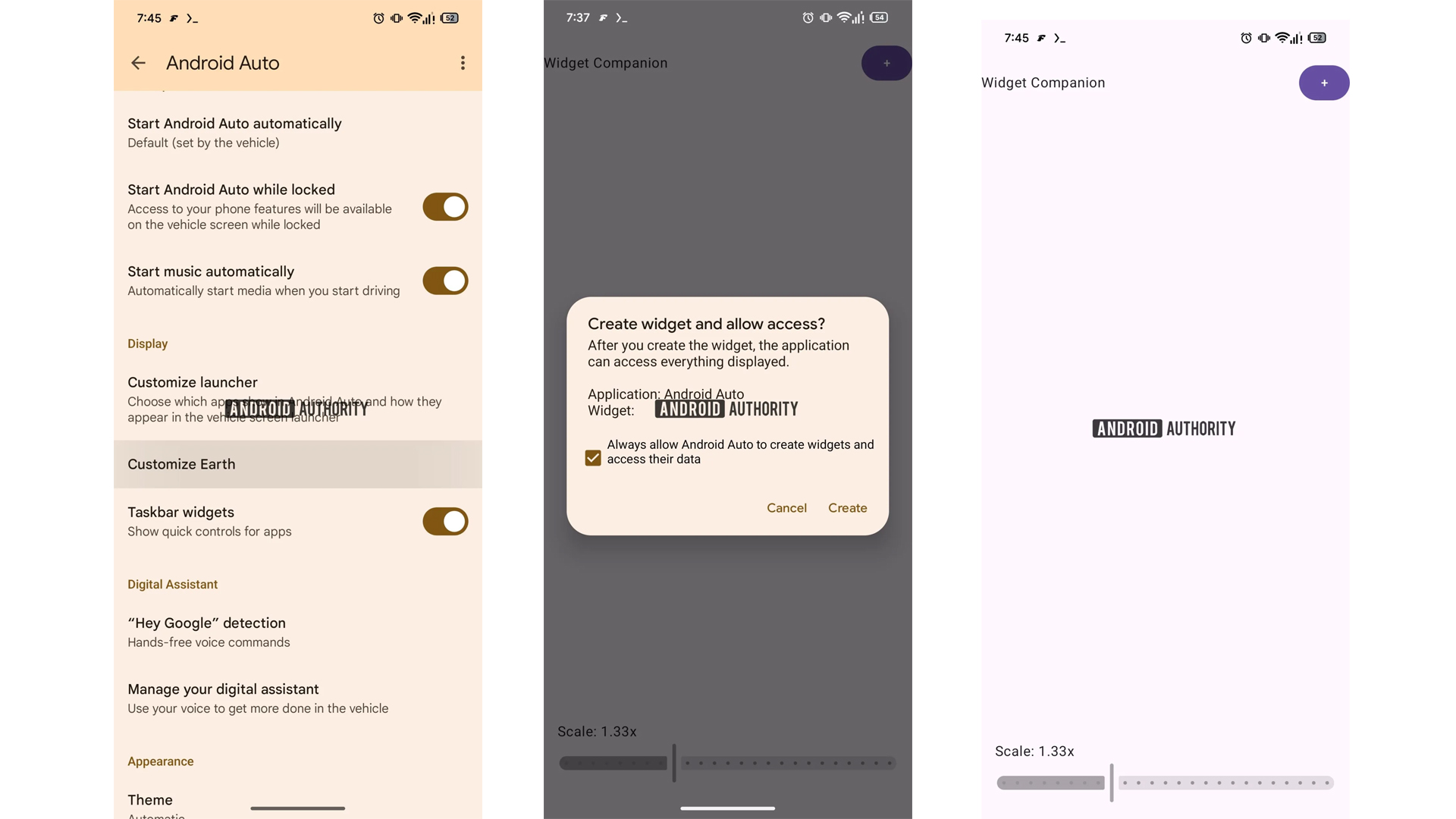 Android Auto beta screen