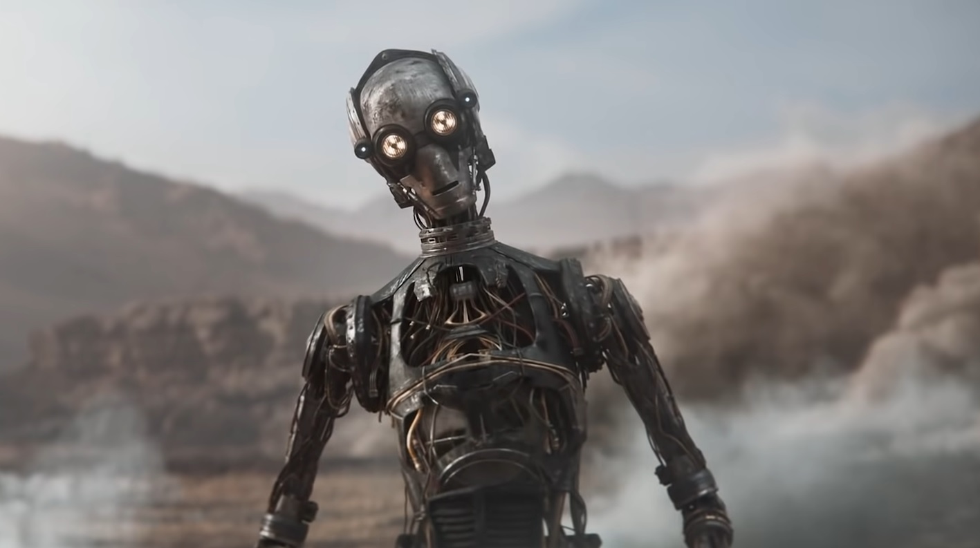 Star Wars Eclipse reveal trailer - A droid tilting their head to the side.