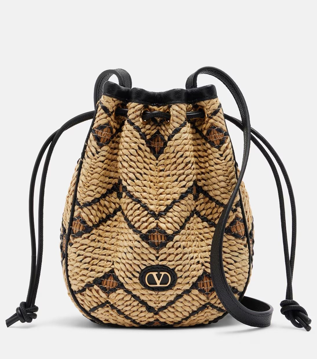 mytheresa, VLogo Mini raffia bucket bag