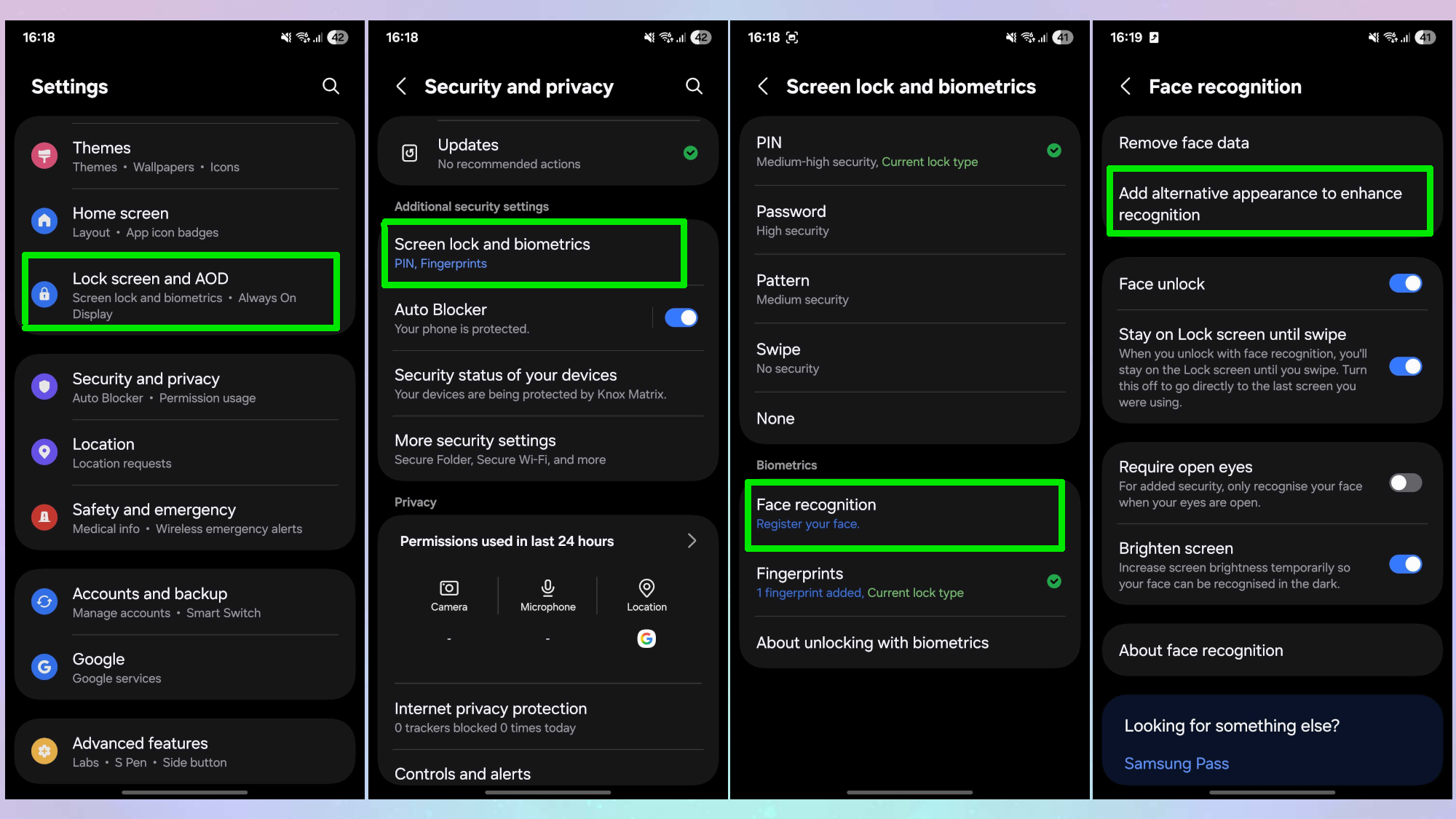 Samsung set alternative appearance