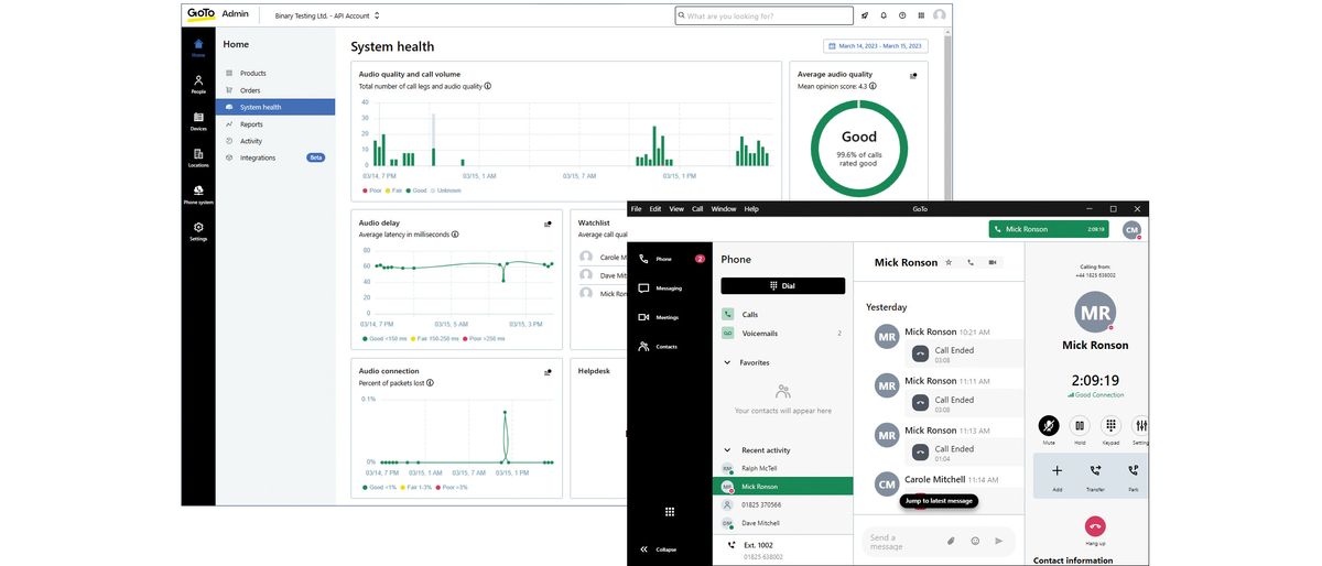 The GoTo Connect Standard dashboard 