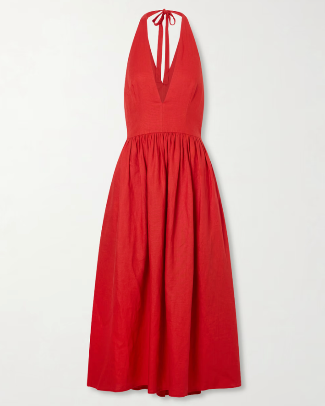 net-a-porter, Grazia gathered linen midi dress