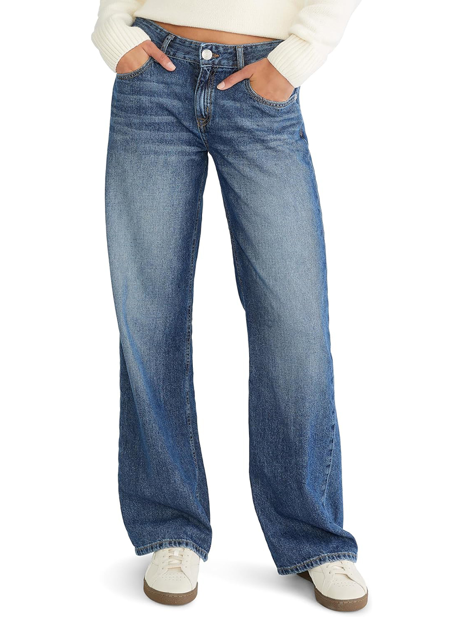 AEROPOSTALE, Aeropostale Women's Low-Rise Baggy Wide-Leg Jean, Sassafras