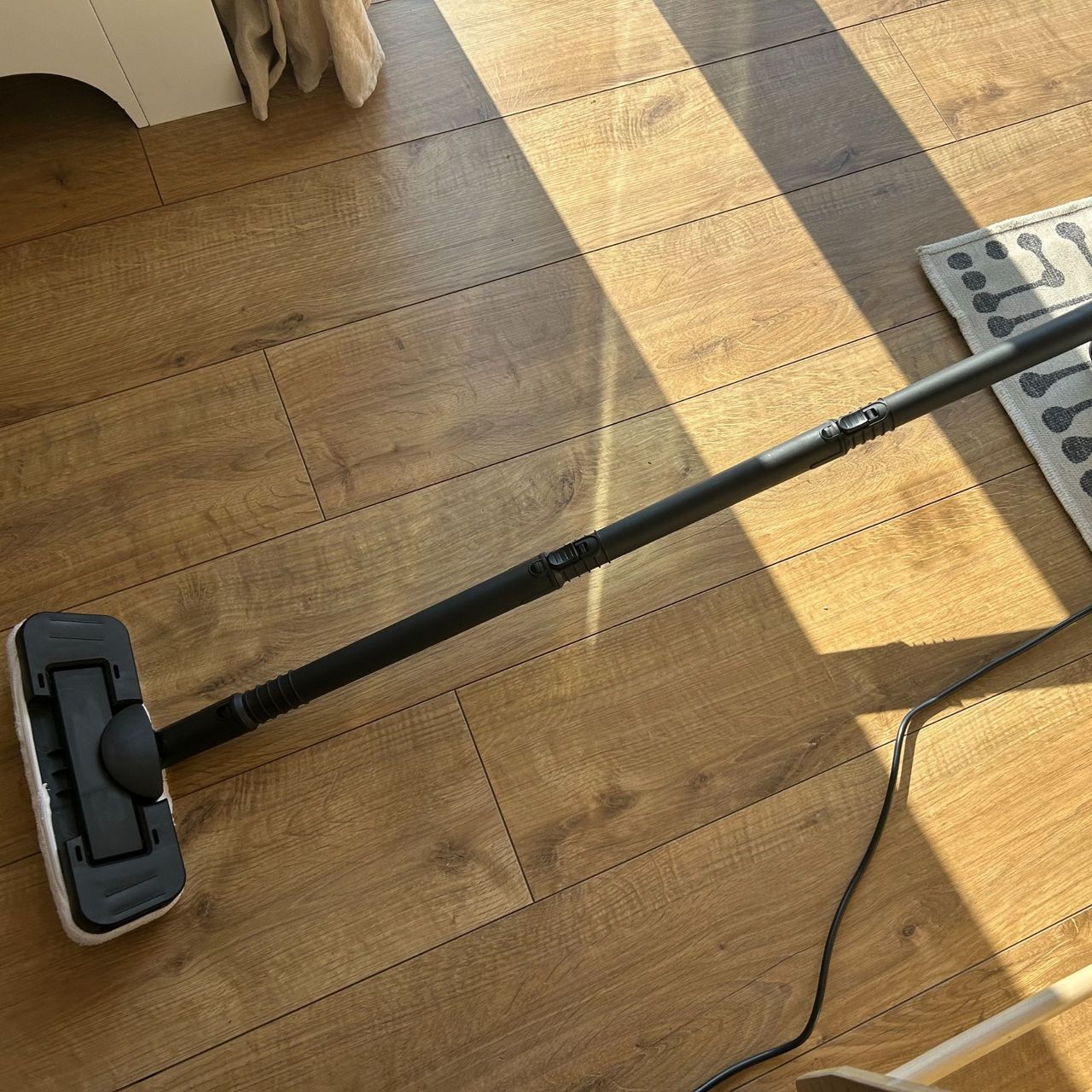 Beldray steam cleaner with mop attachment on hard floors