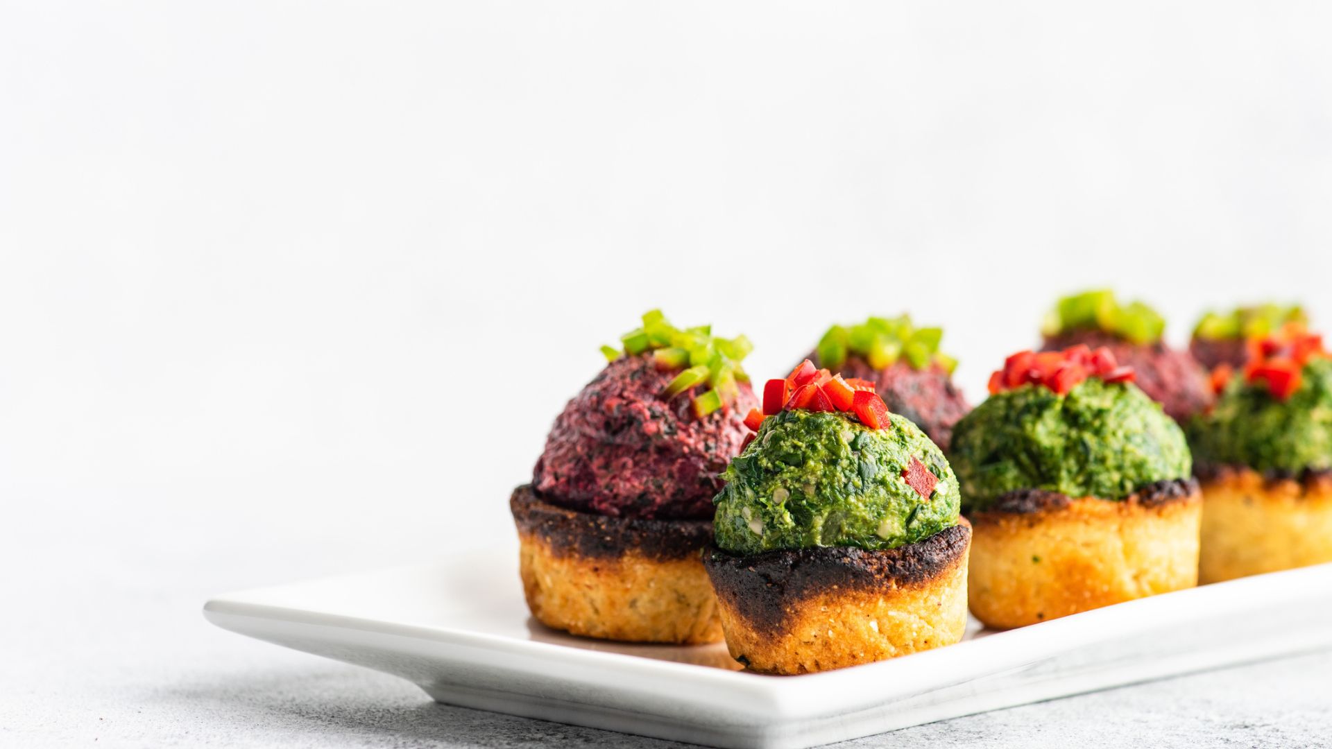 A platter of super healthy beetroot and spinach bites