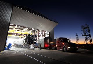 SpaceX's Dragon capsule arrives in Florida for CRS-2 launch.