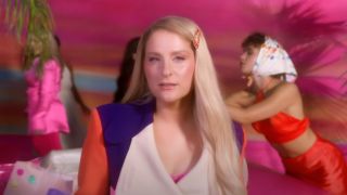 Meghan Trainor singing in the "Made You Look" music video.