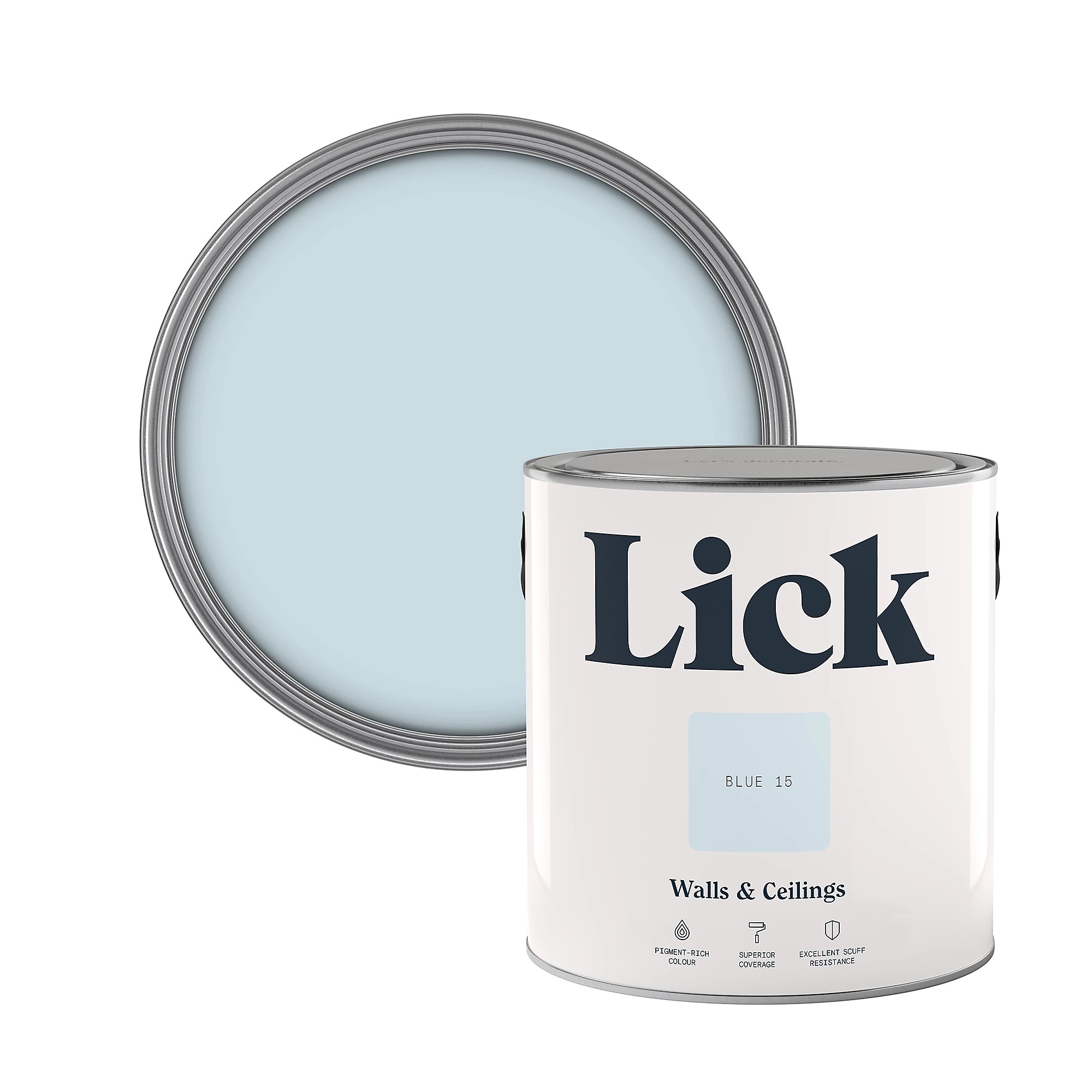 Lick Blue 15 Matt Emulsion paint, 2.5L