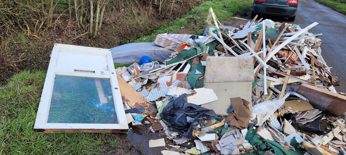 The dumped rubbish consisted of timber, mattresses, carpets, tiles, and other household waste