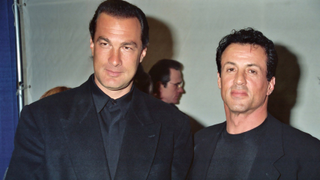 Steven Segal and Sylvester Stallone during 1995 ShoWest in Las Vegas, Nevada, United States. (Photo by Jeff Kravitz/FilmMagic, Inc)