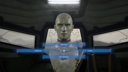 Death Stranding 2 Charlie face and voice choice options: Heartman, Lockne, Die-Hardman, and Deadman