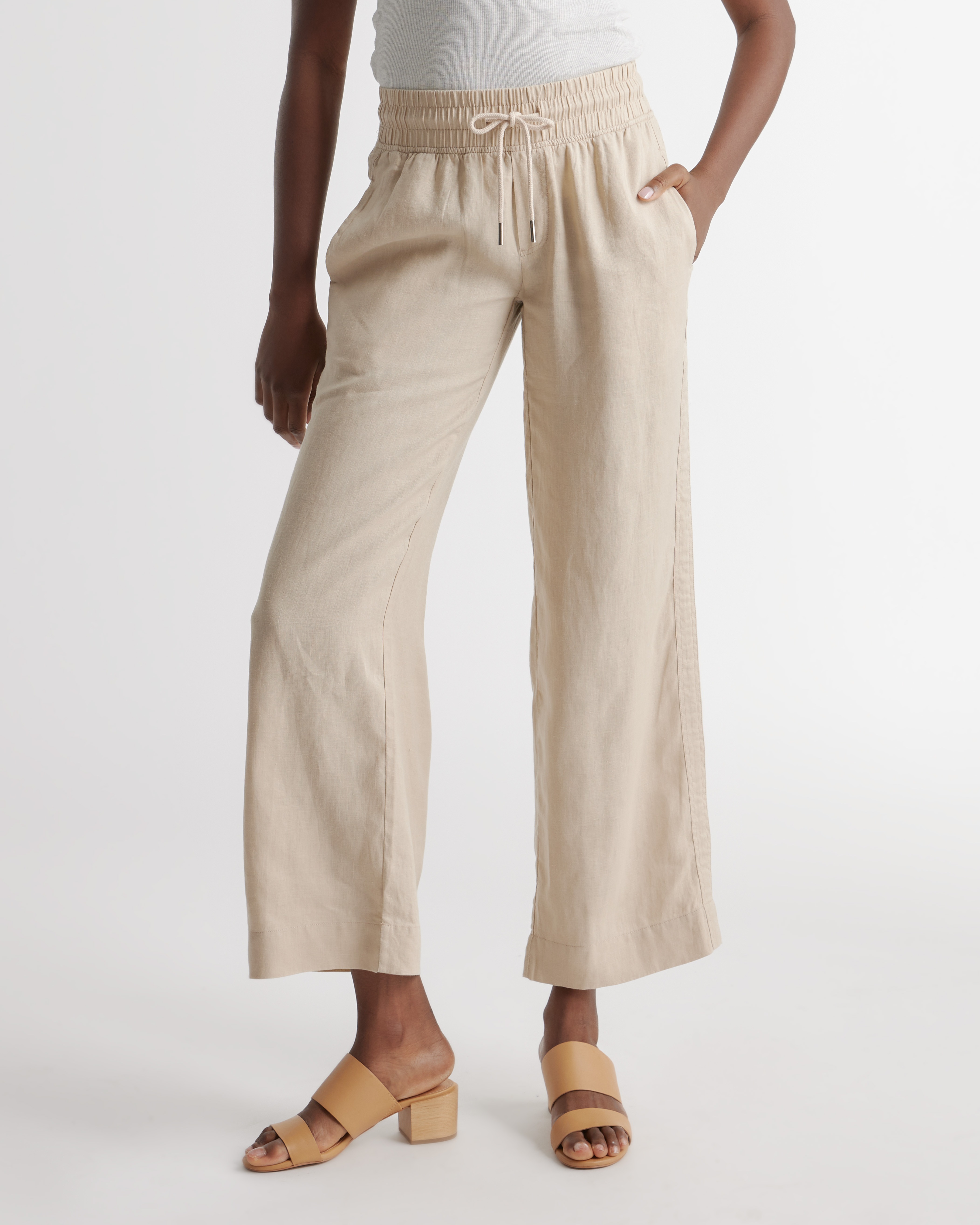 Women's 100% European Linen Wide Leg Pants