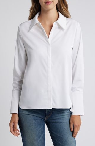 Flare Cuff Button-Up Shirt