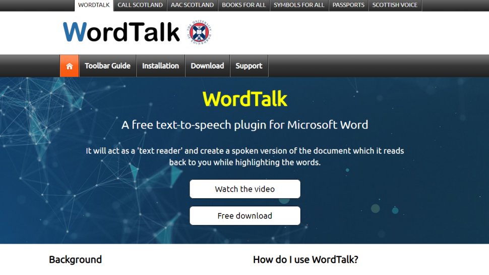 Website screenshot for WordTalk