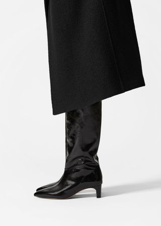 Pointed-Toe Knee-High Boots