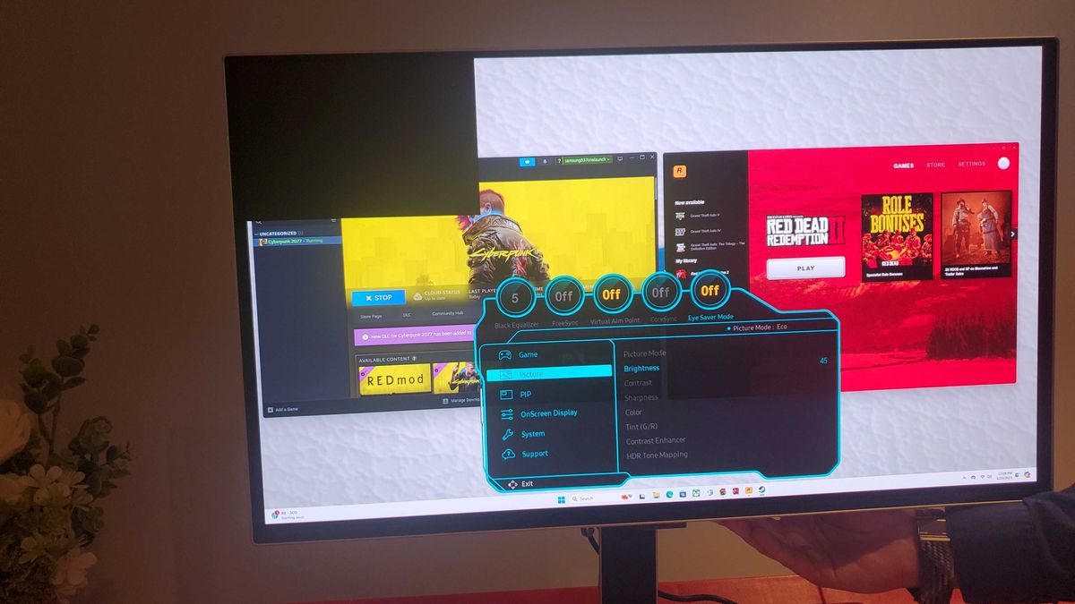 gaming monitor menu