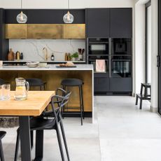 black and gold kitchen