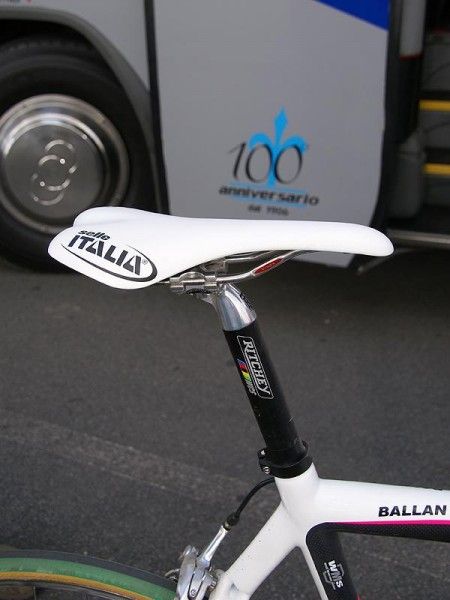 Ballan foregoes carbon in favor of aluminum for his Paris-Roubaix seatpost.