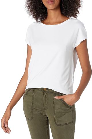 Amazon Essentials Women's Jersey Standard-Fit Short-Sleeve Boat-Neck T-Shirt