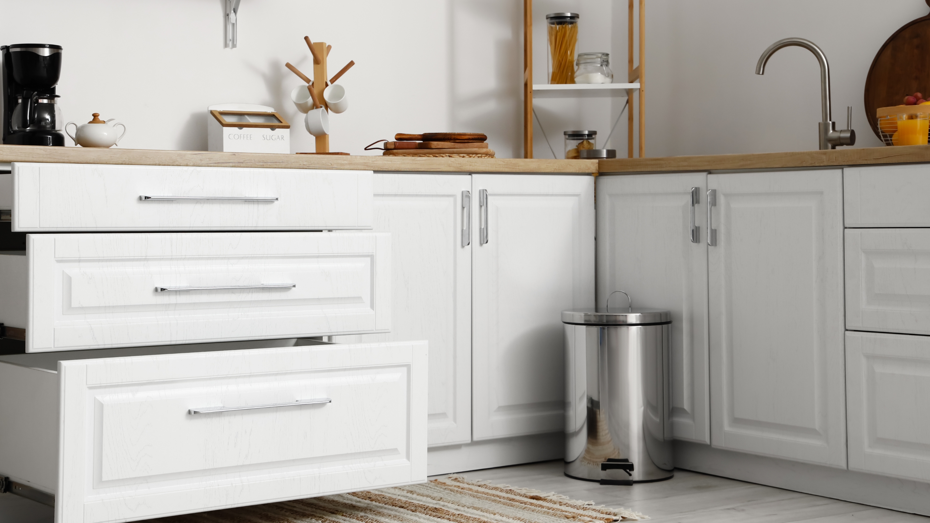 This is where to put a trash can in a small kitchen, according to designers