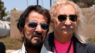 Joe Walsh and Ringo Starr attend Ringo Starr's Peace & Love Birthday on July 07, 2021 in Beverly Hills, California.