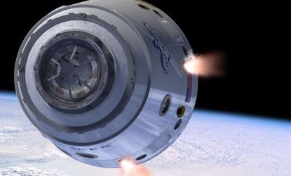 An artist's illustration of NASA's proposed space taxi, which would be built by a private company to ferry astronauts to and from the International Space Station. 